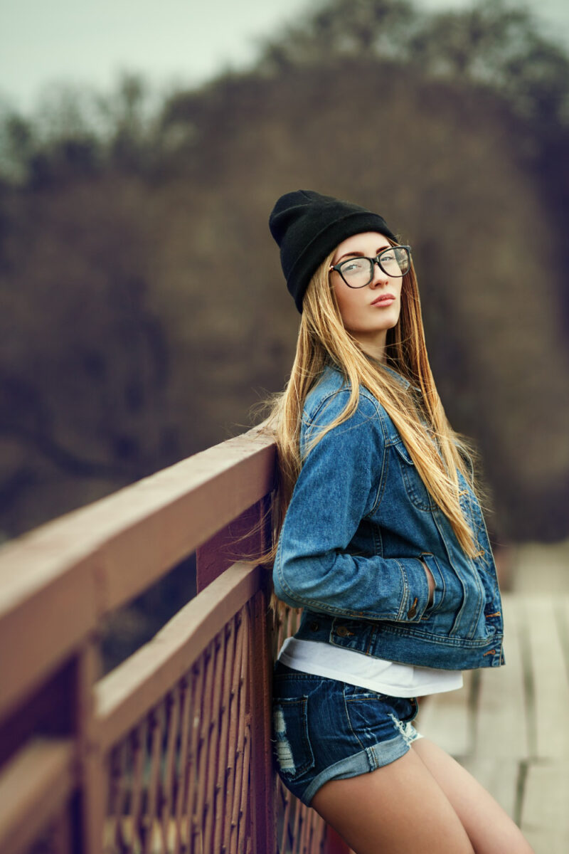 outdoor lifestyle portrait pretty young girl wearing hipster swag grunge style alison