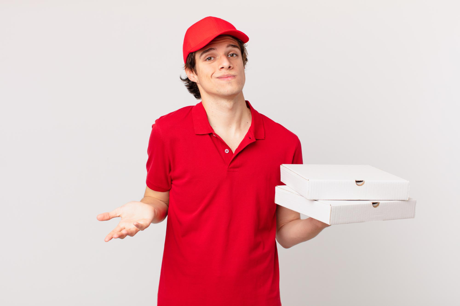 pizza deliver man shrugging feeling confused uncertain