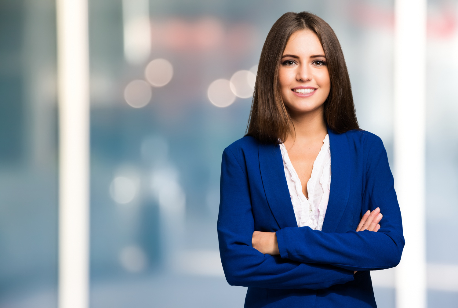 portrait of a smiling young woman hr manager conducting job interview