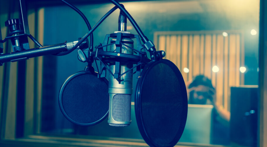 professional condenser studio microphone musical concept