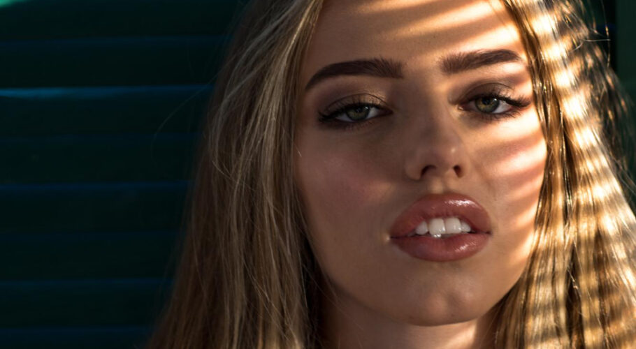 sexy blonde woman with perfect makeup female beauty lyssa