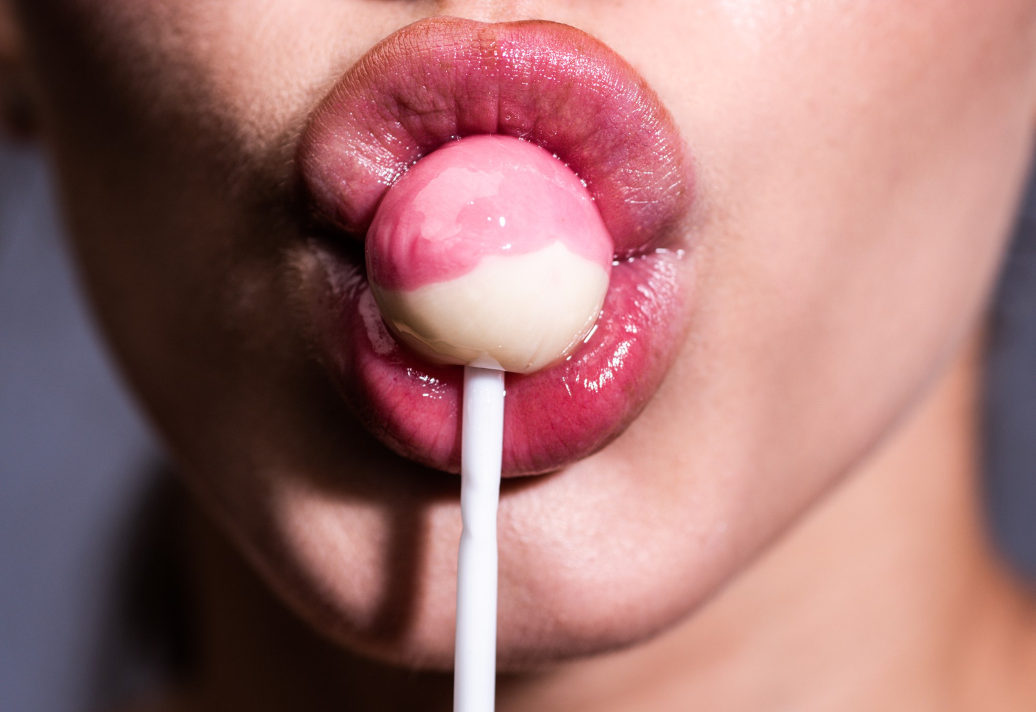 sexy girl sucks lollipop close up sucking cute sweet candy