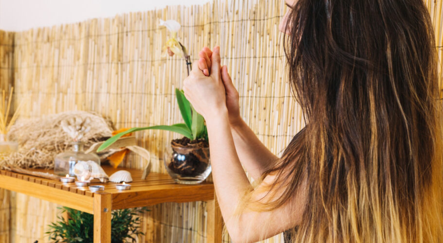 spa concept with woman massage therapist