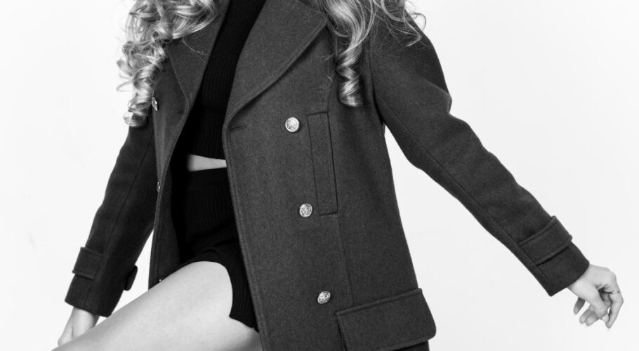 style female coat fashion model elegant woman wearing fashion dress studio beautiful girl lyssa