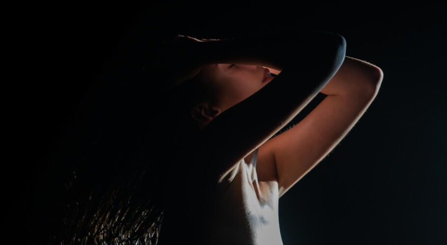 tender girl tenderness sensual woman with shadows beautiful face
